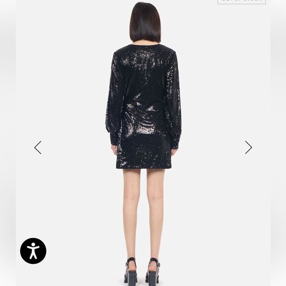 $315 The Kooples SHORT BLACK SEQUIN DRESS NWT - Picture 5 of 14